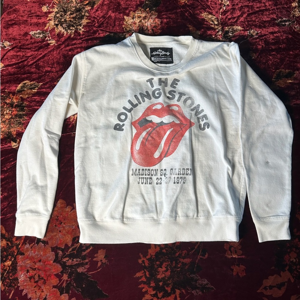 The Rolling Stones White and Red Crewneck Sweater